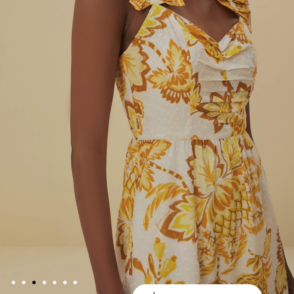 Farm Rio Off White Aura Floral Midi Dress L - Picture 2 of 8